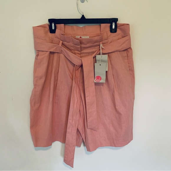 Boden St Ives Paperbag Shorts Belted Linen Cotton Blend NWT US Size 10 Preppy - Picture 3 of 15